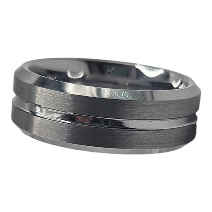 Silver Tungsten Carbide Men Ring