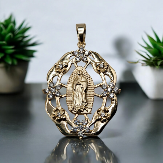 Colgante Virgen María con Circonita Cúbica