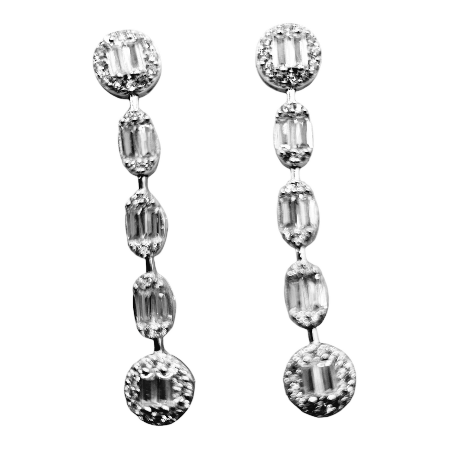 Pendientes colgantes elegantes de plata