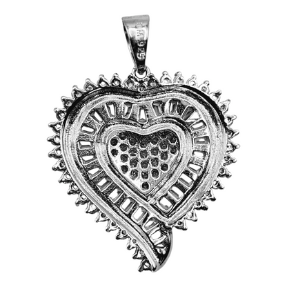 Colgante en forma de corazón de plata 925 con circonita