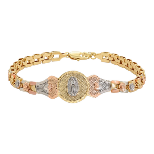 Virgen Maria 14k Gold Plated Bracelet