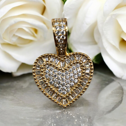 Heart Necklace 14K Gold Plating over Silver 925