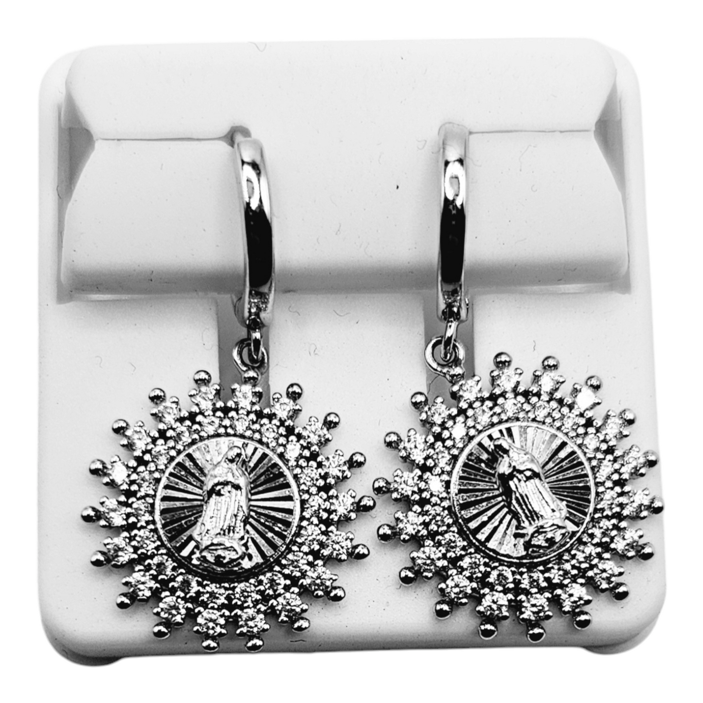 Pendientes Virgen María Plata