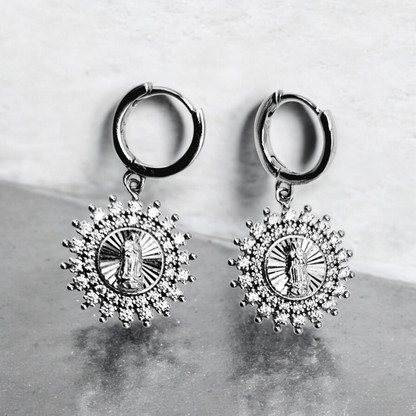 Pendientes Virgen María Plata