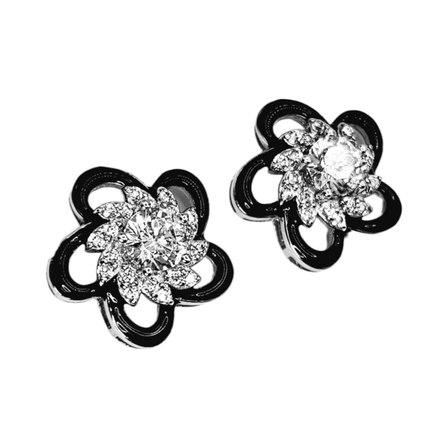 Flower Silver 925 Earrings with Cubic Zirconia