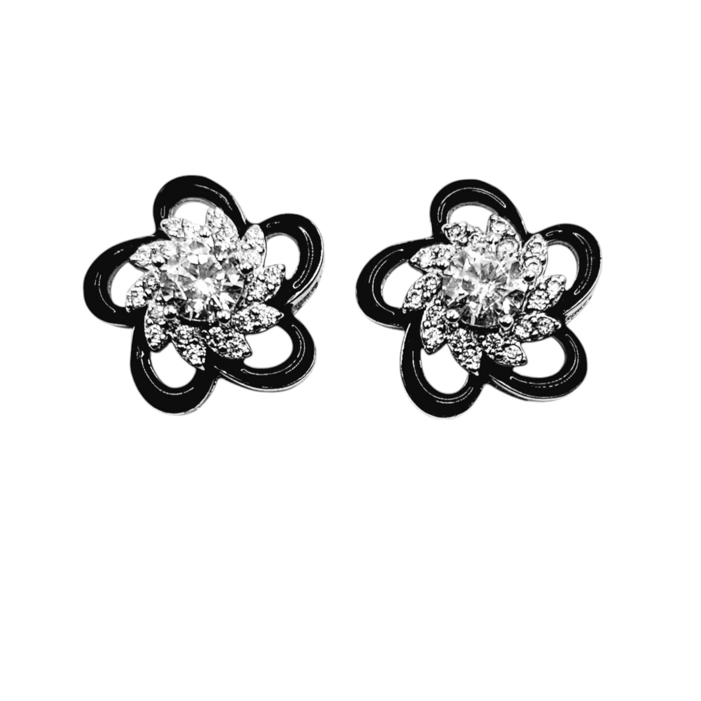 Flower Silver 925 Earrings with Cubic Zirconia