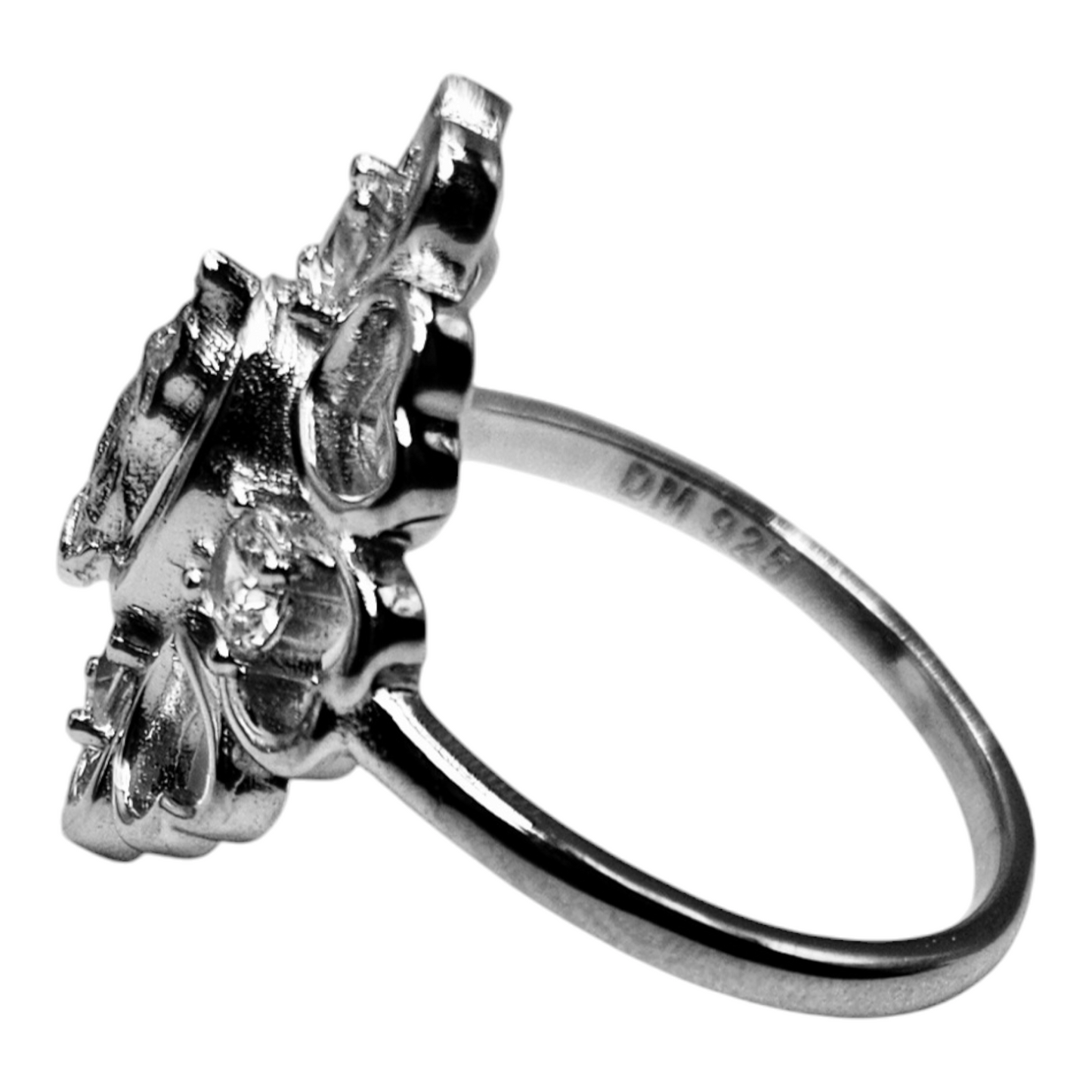 Virgin Mary Silver 925 Ring with Cubic Zirconia Stone