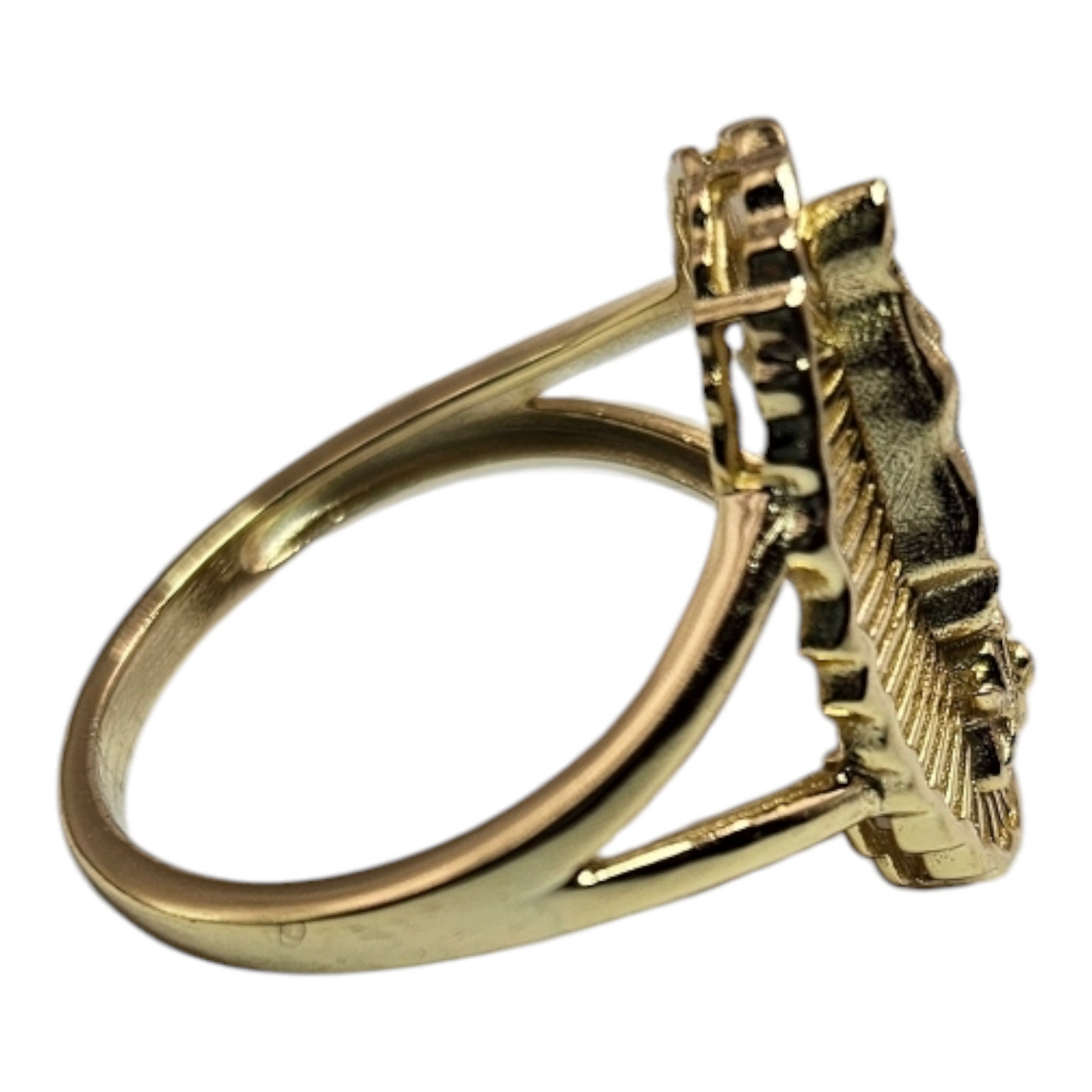 Gold 14k over Silver Virgen Maria Ring