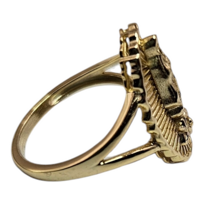 Gold 14k over Silver Virgen Maria Ring