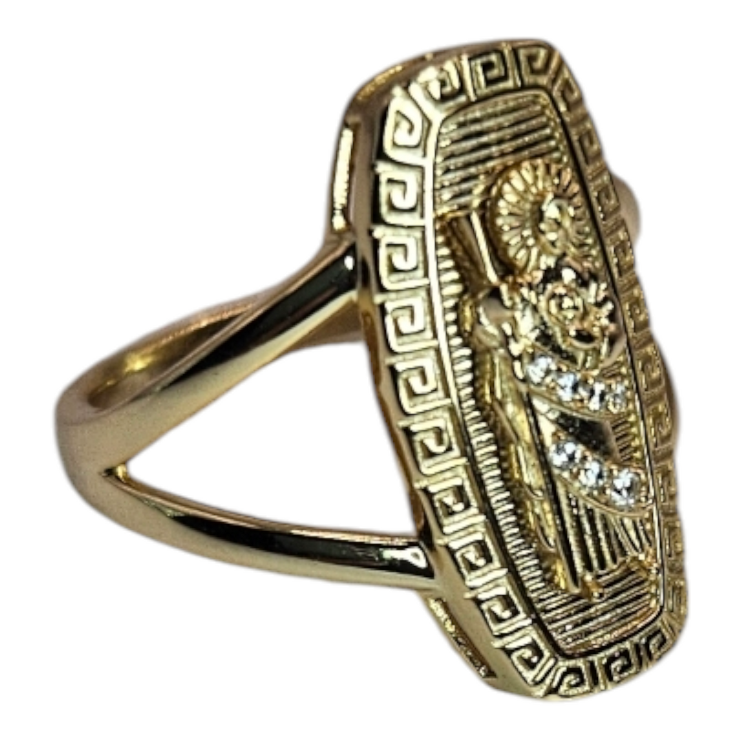 Gold 14k over Silver Saint Jude Ring