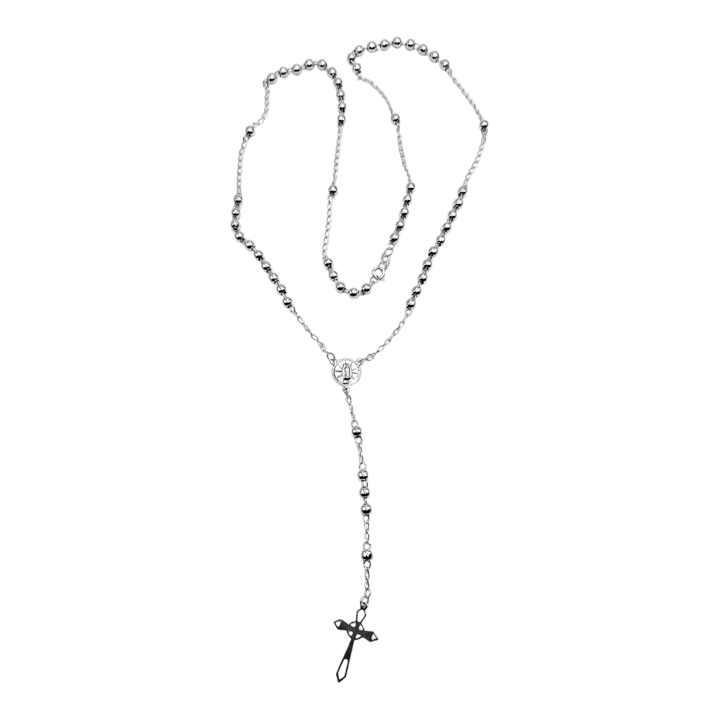 Rosary Silver 925 Necklace 24"