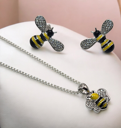 Silver Bee Jewelry Set for Children