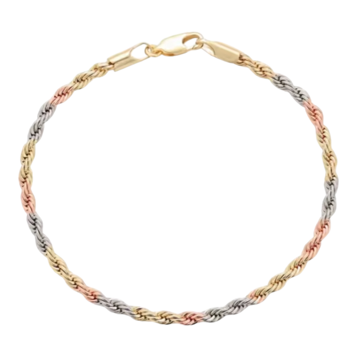 Three Color Gold Plated Bracelet