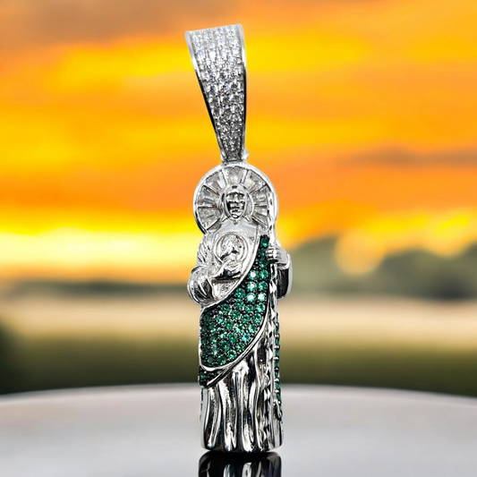 San Judas Silver 925 3D Pendant