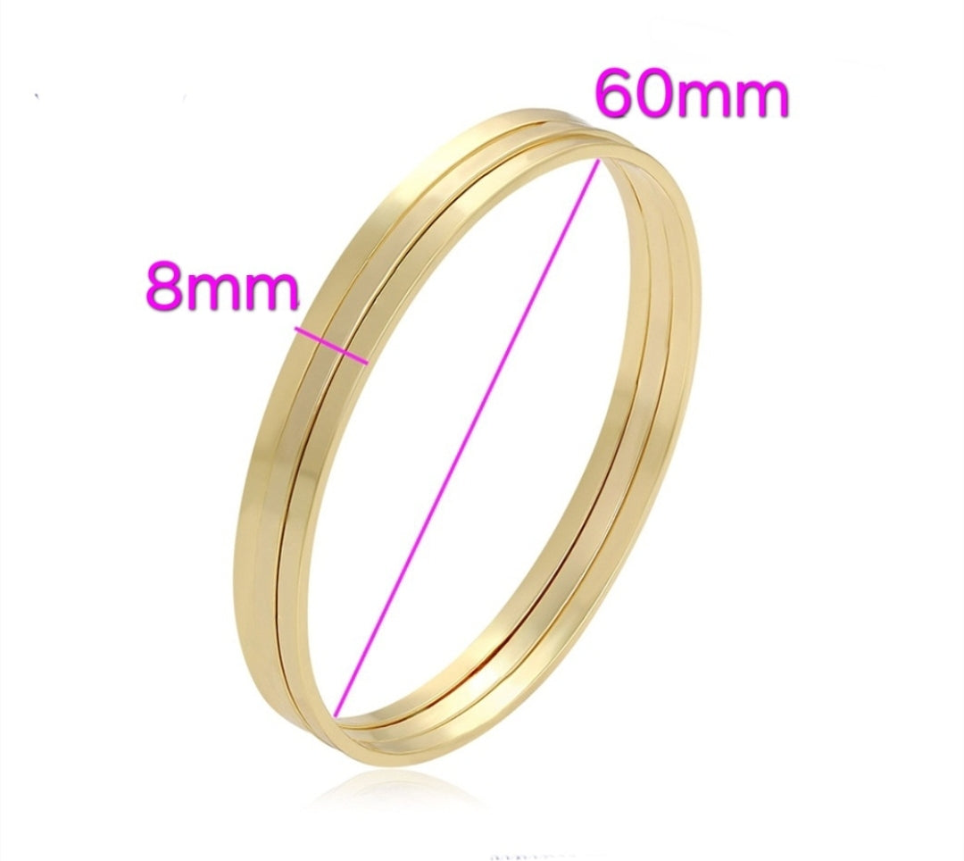 Set of Three 14k Gold Plated Bangle