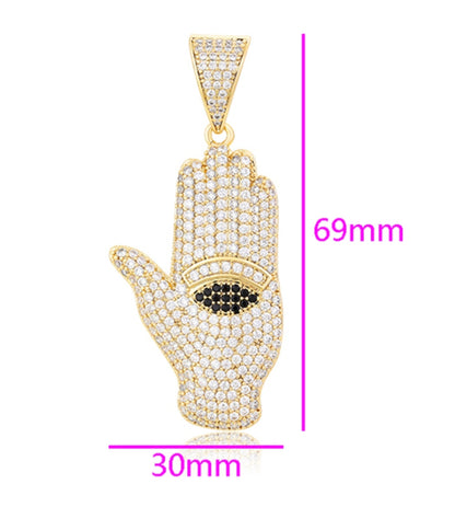 14K Gold Plated Hamsa Pendant