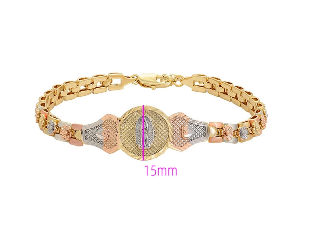 Virgen Maria 14k Gold Plated Bracelet