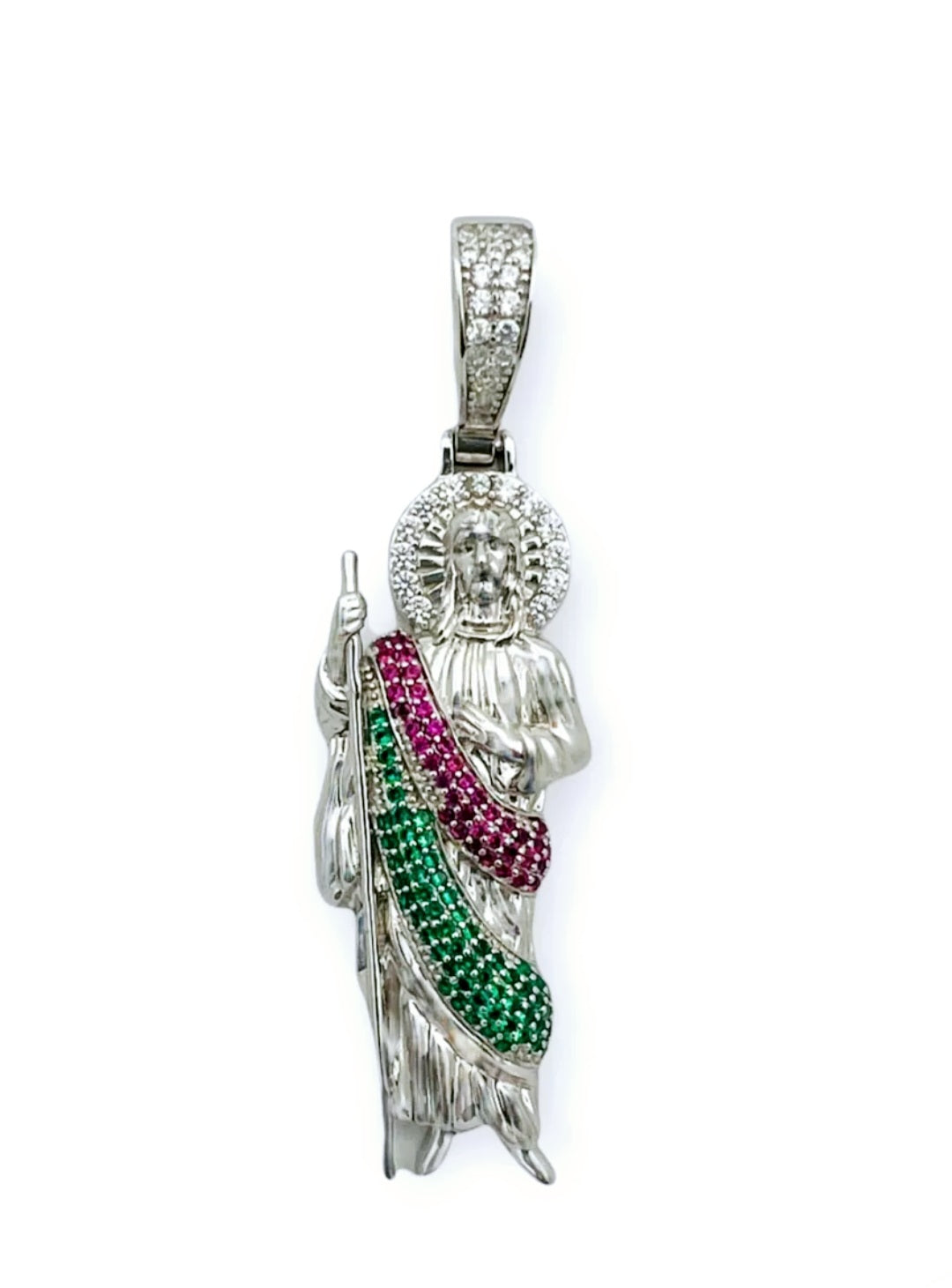 San Judas Pendant and Figaro Chain