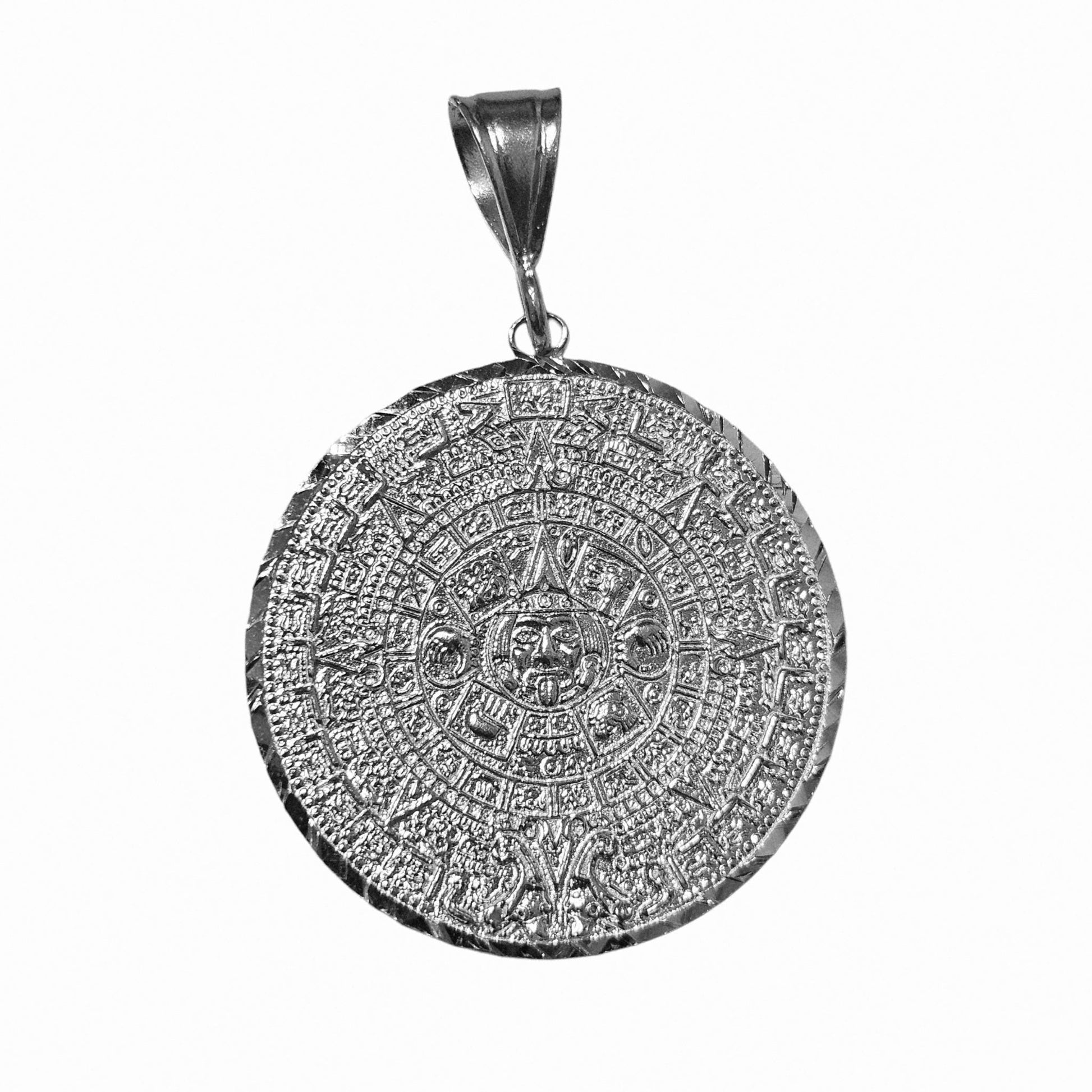 Aztec Calendar Silver 925 Pendant 4.4cm