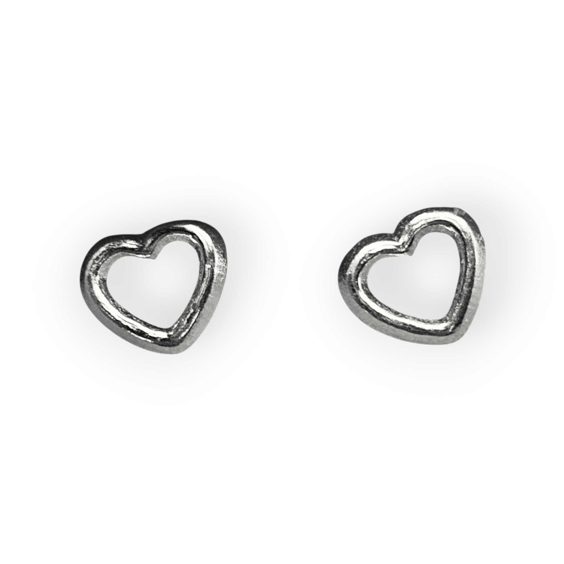 Baby Heart Shape Stud Earrings Silver 925