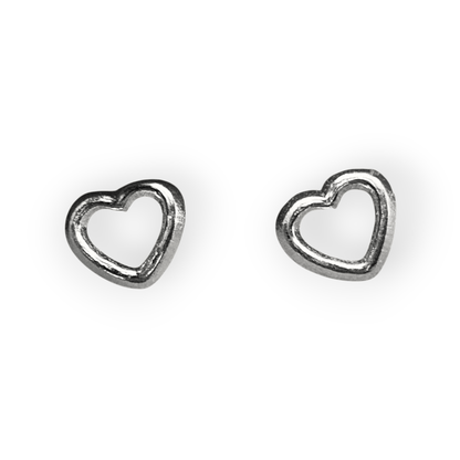 Baby Heart Shape Stud Earrings Silver 925
