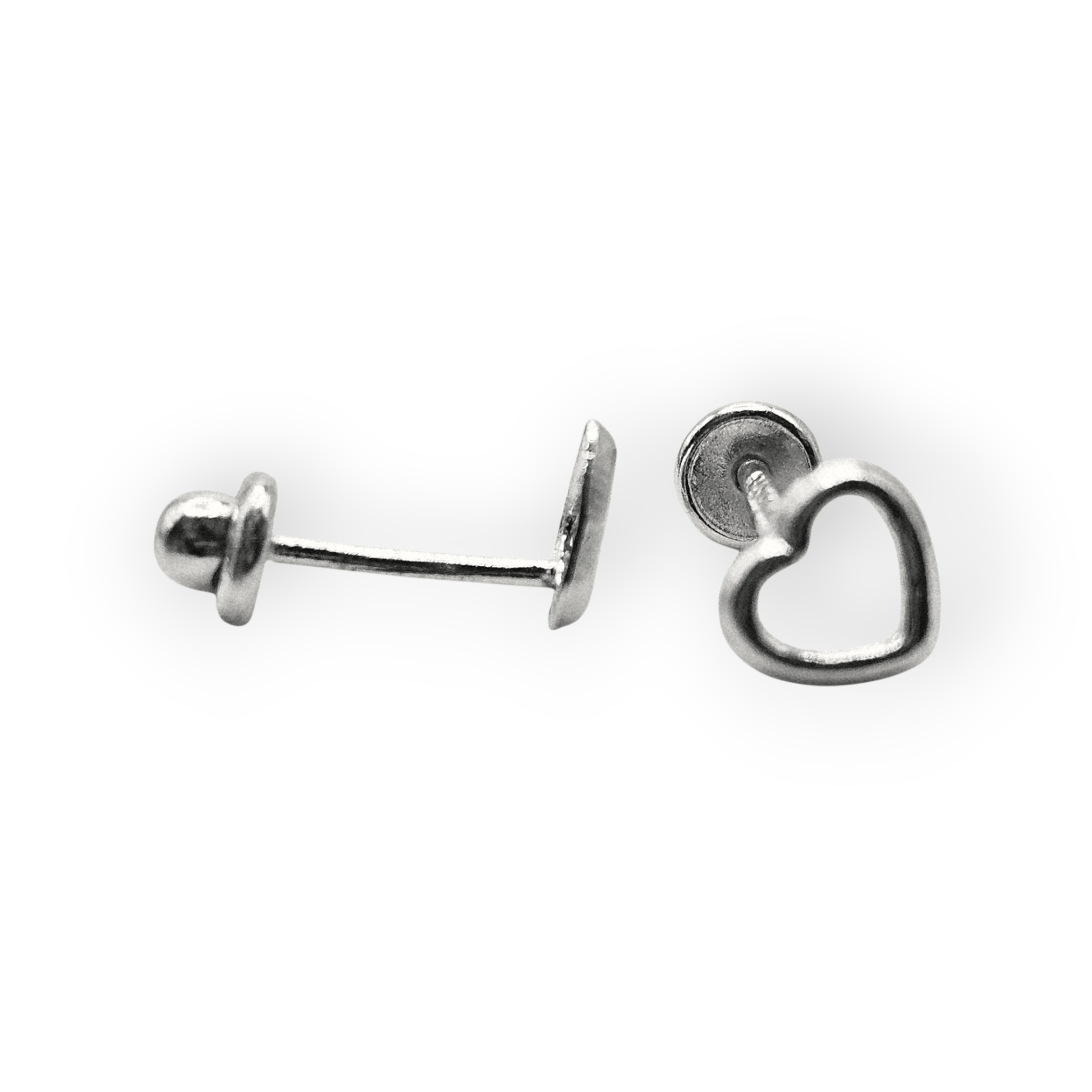Baby Heart Shape Stud Earrings Silver 925