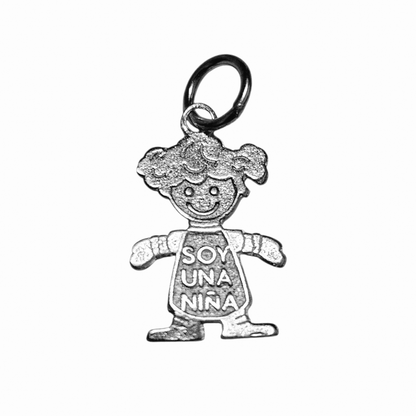 Boy or Girl Sterling Silver 925 Child Charm, Dije de niño o niña en Plata