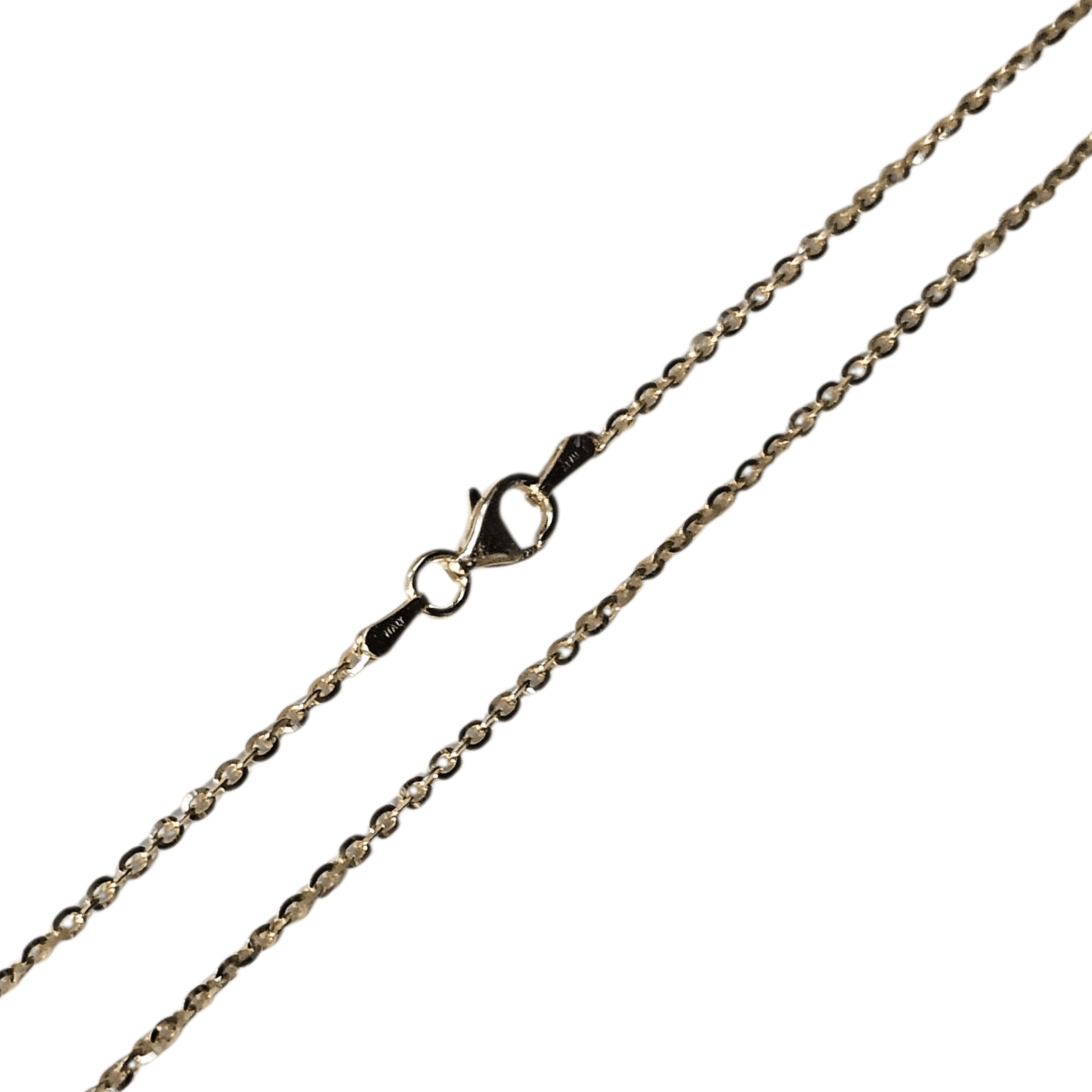 Brillantina Chain Italian Solid 925 14K Gold Plated Sterling Silver for Men, Women 2 mm