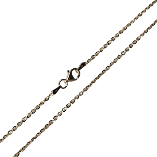 Brillantina Chain Italian Solid 925 14K Gold Plated Sterling Silver for Men, Women 2 mm