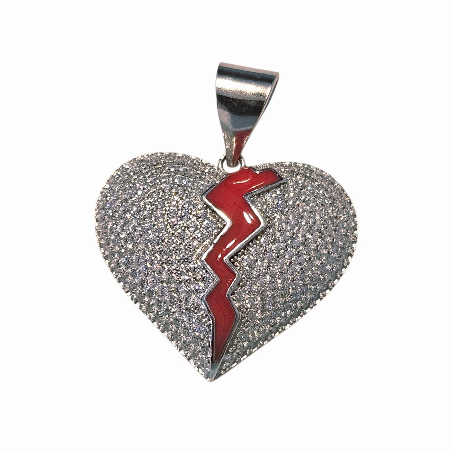 Broken Heart Sterling Silver Pendant