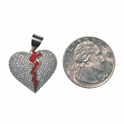 Broken Heart Sterling Silver Pendant
