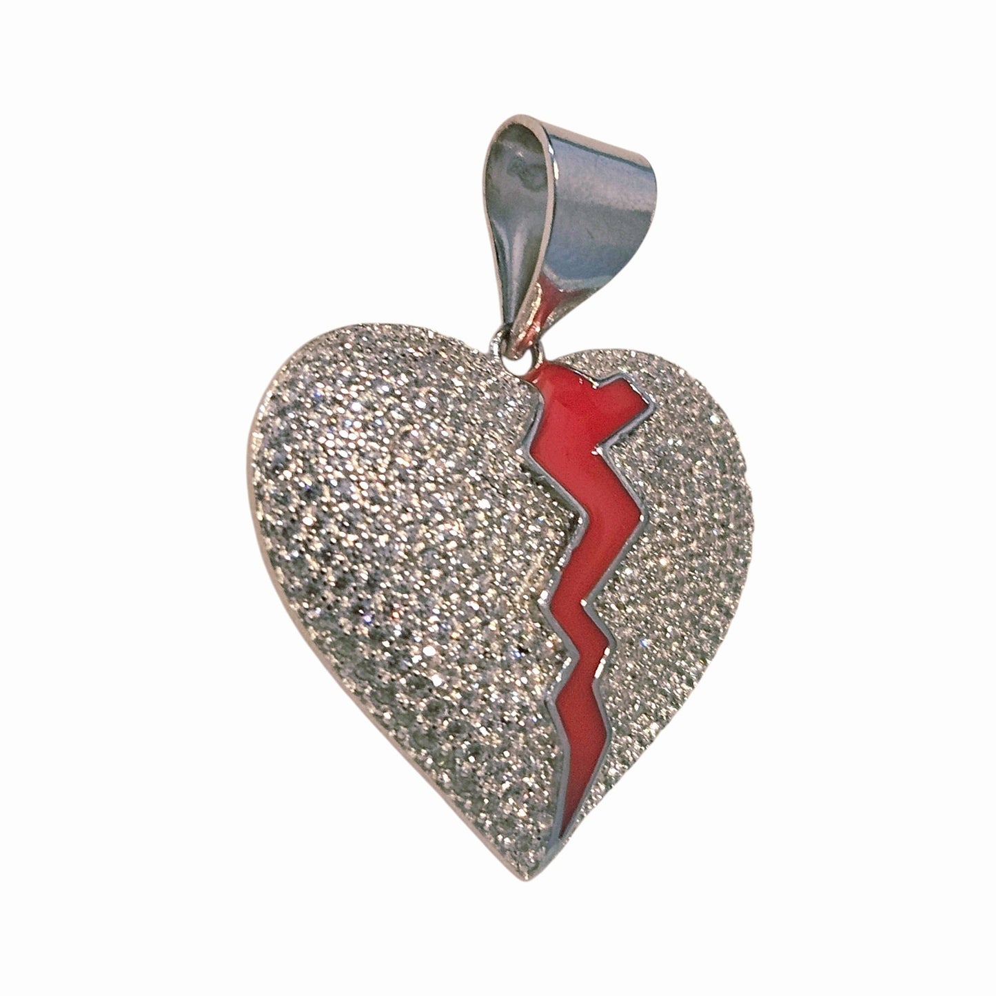 Broken Heart Sterling Silver Pendant