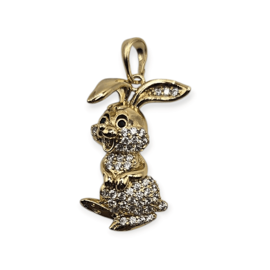 Bunny 14K Gold Plated Necklace 19in Cuban Style Chain