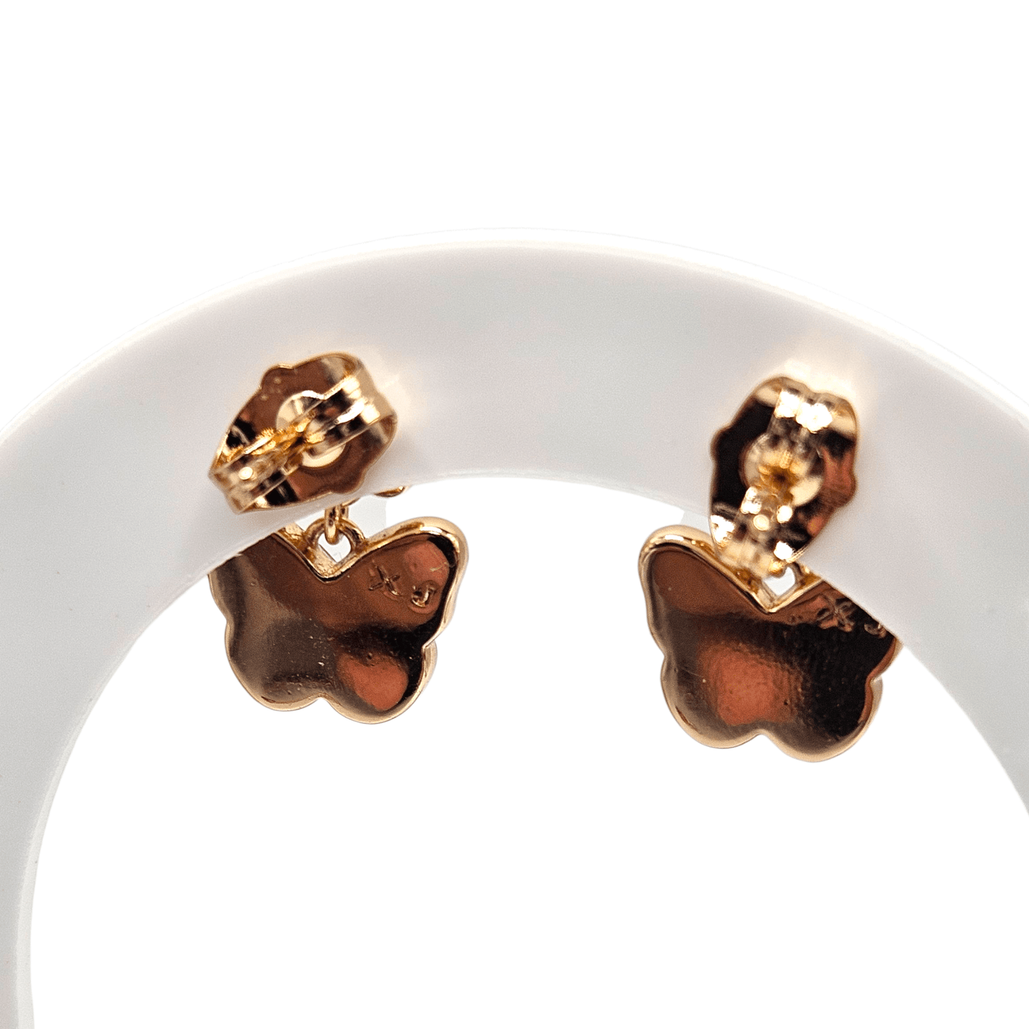 Butterfly and Flower Earrings 18K Rose Gold Plated Stud Earrings for Kids or Women