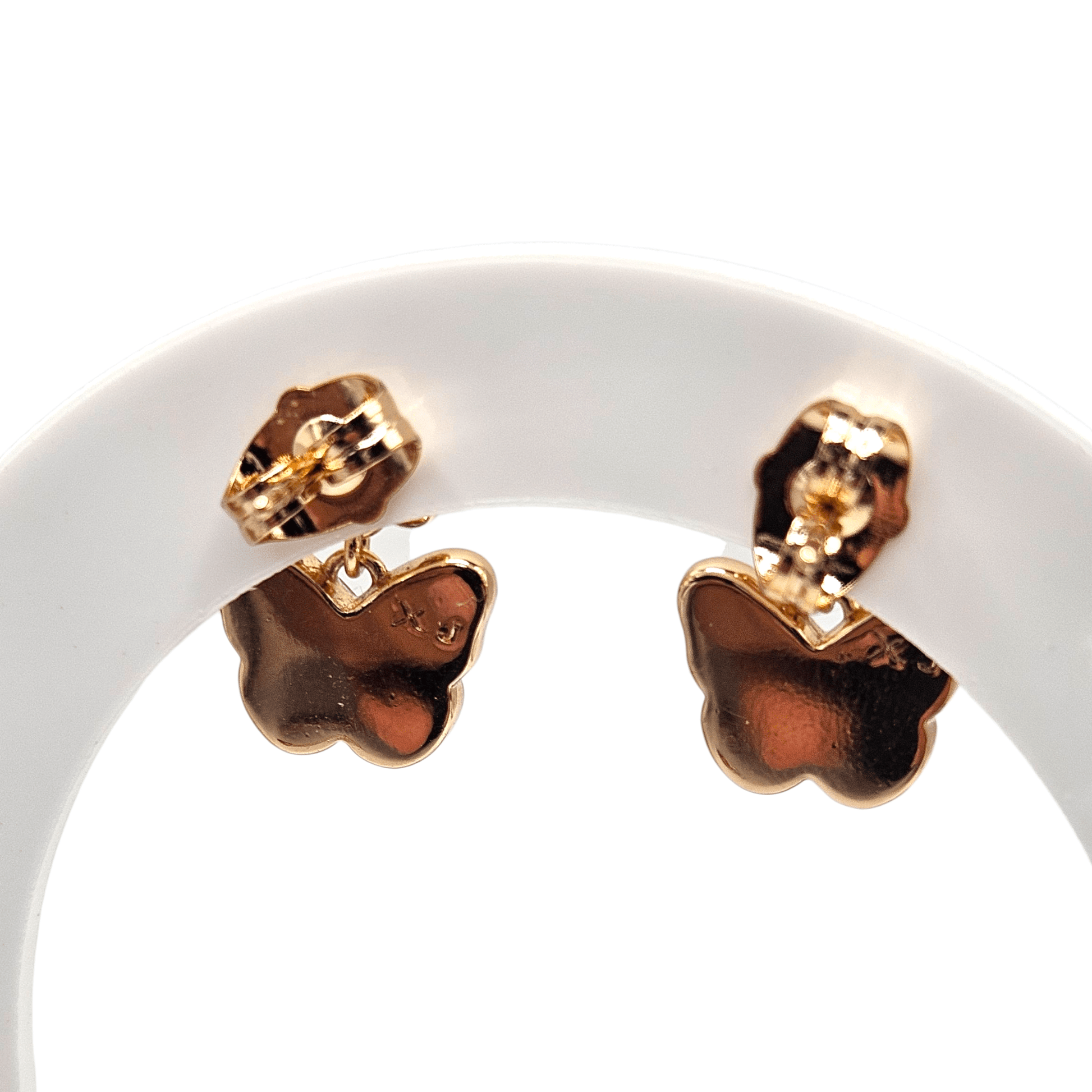 Butterfly and Flower Earrings 18K Rose Gold Plated Stud Earrings for Kids or Women