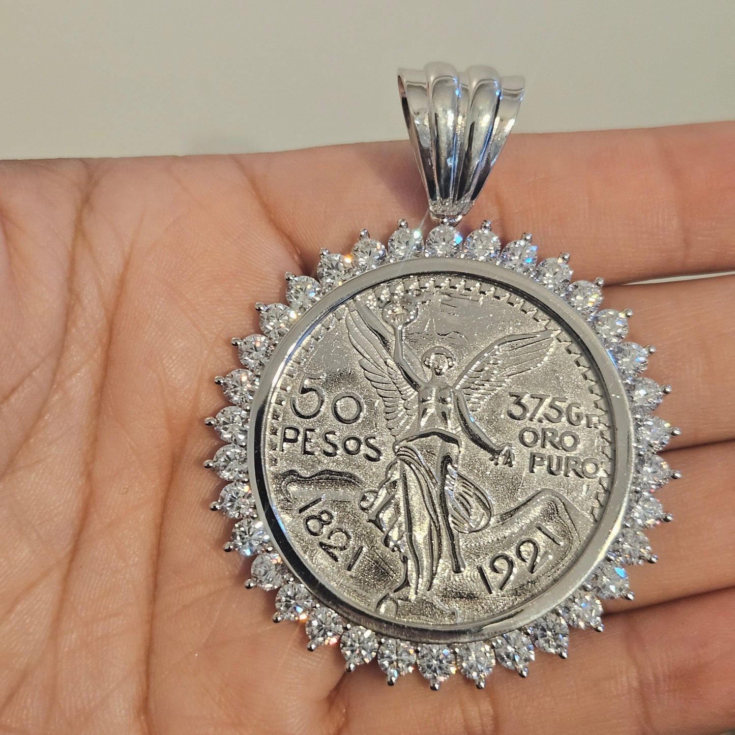 Centenario Silver Pendant Mexican Coin Sterling Silver 925