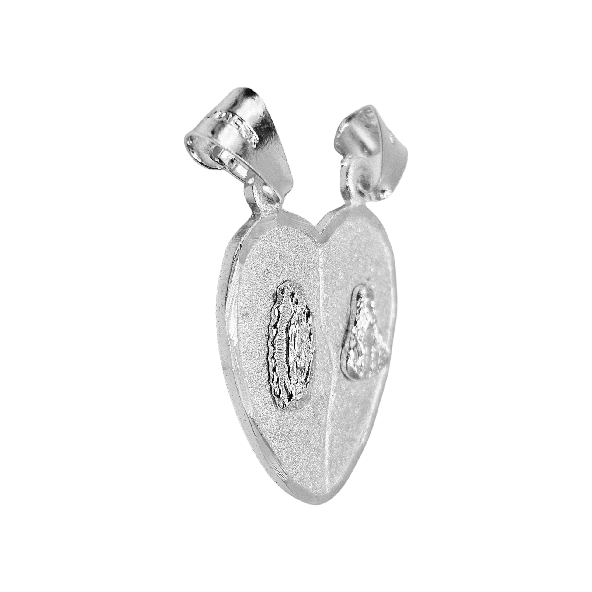 Couple's Breakable Heart 2 Piece Pendant with Virgin Mary and Sacred Heart