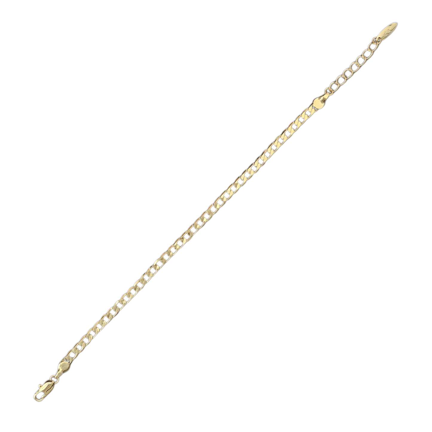 Cuban Style 14k Gold Plated Bracelet for Women 7in Adjustable