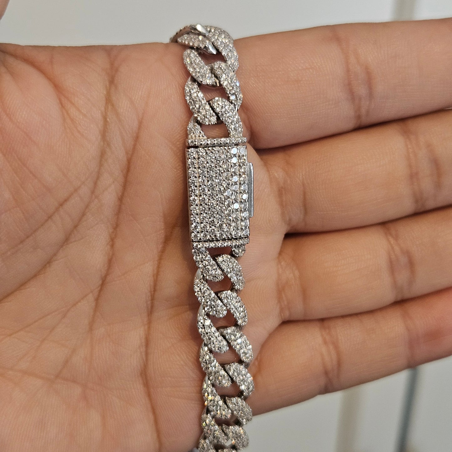 Curb (Cuban) Silver 925 Cubic Zirconia Bracelet for Men or Women