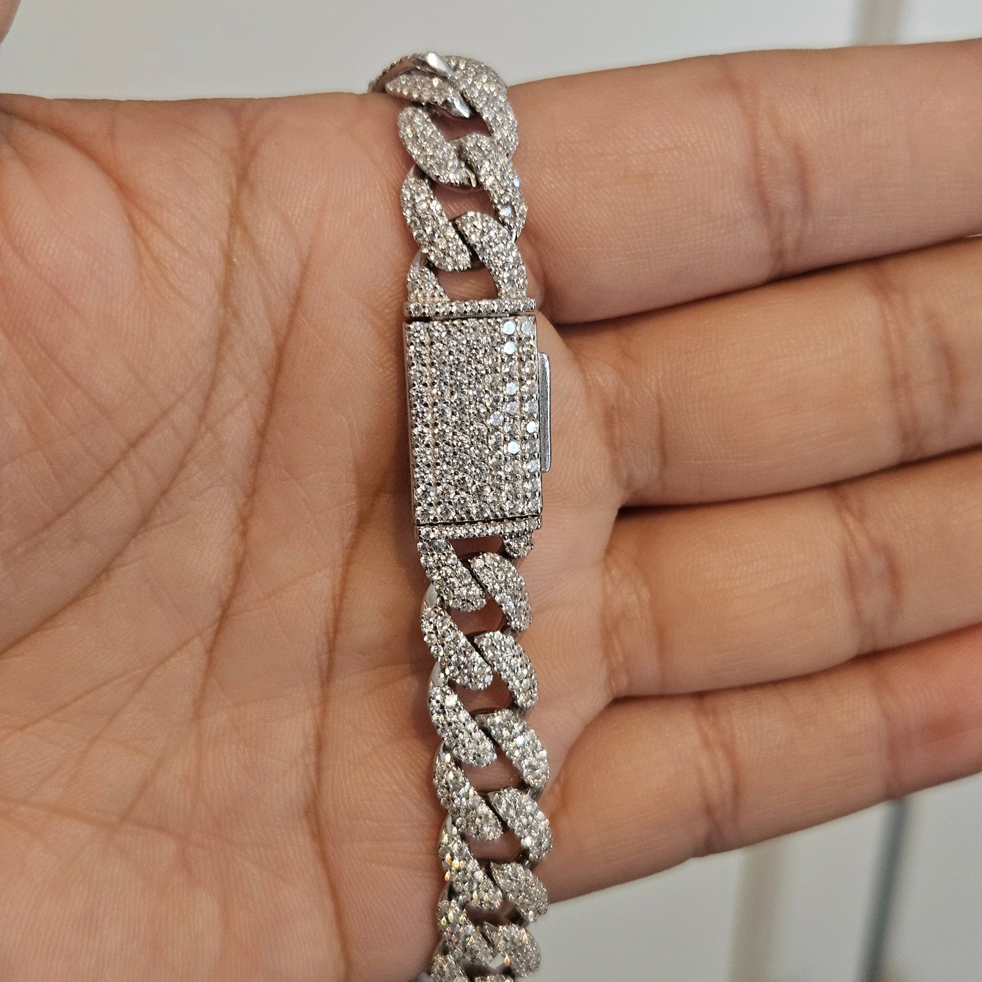 Curb (Cuban) Silver 925 Cubic Zirconia Bracelet for Men or Women
