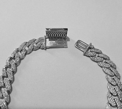Curb (Cuban) Silver 925 Cubic Zirconia Bracelet for Men or Women