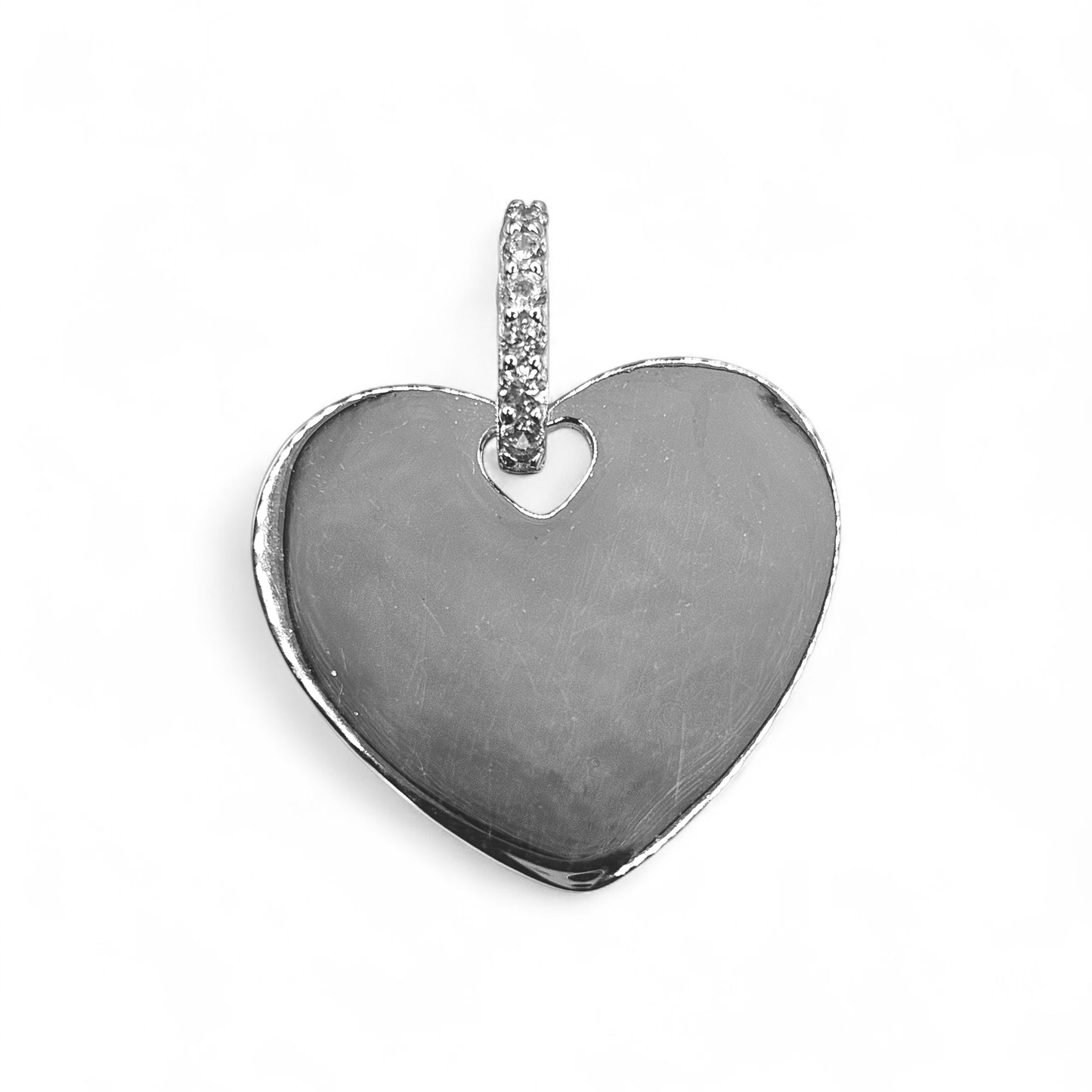 Customizable Heart Necklace Cubic Zirconia Stones Silver 925 For Women