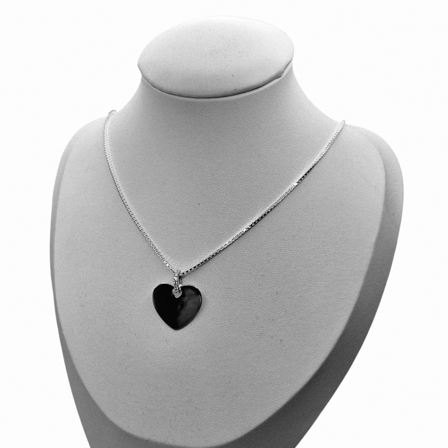 Customizable Heart Necklace Cubic Zirconia Stones Silver 925 For Women