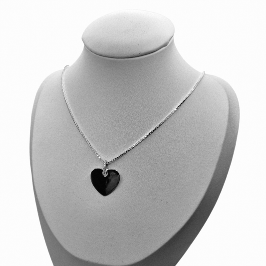 Customizable Heart Necklace Cubic Zirconia Stones Silver 925 For Women