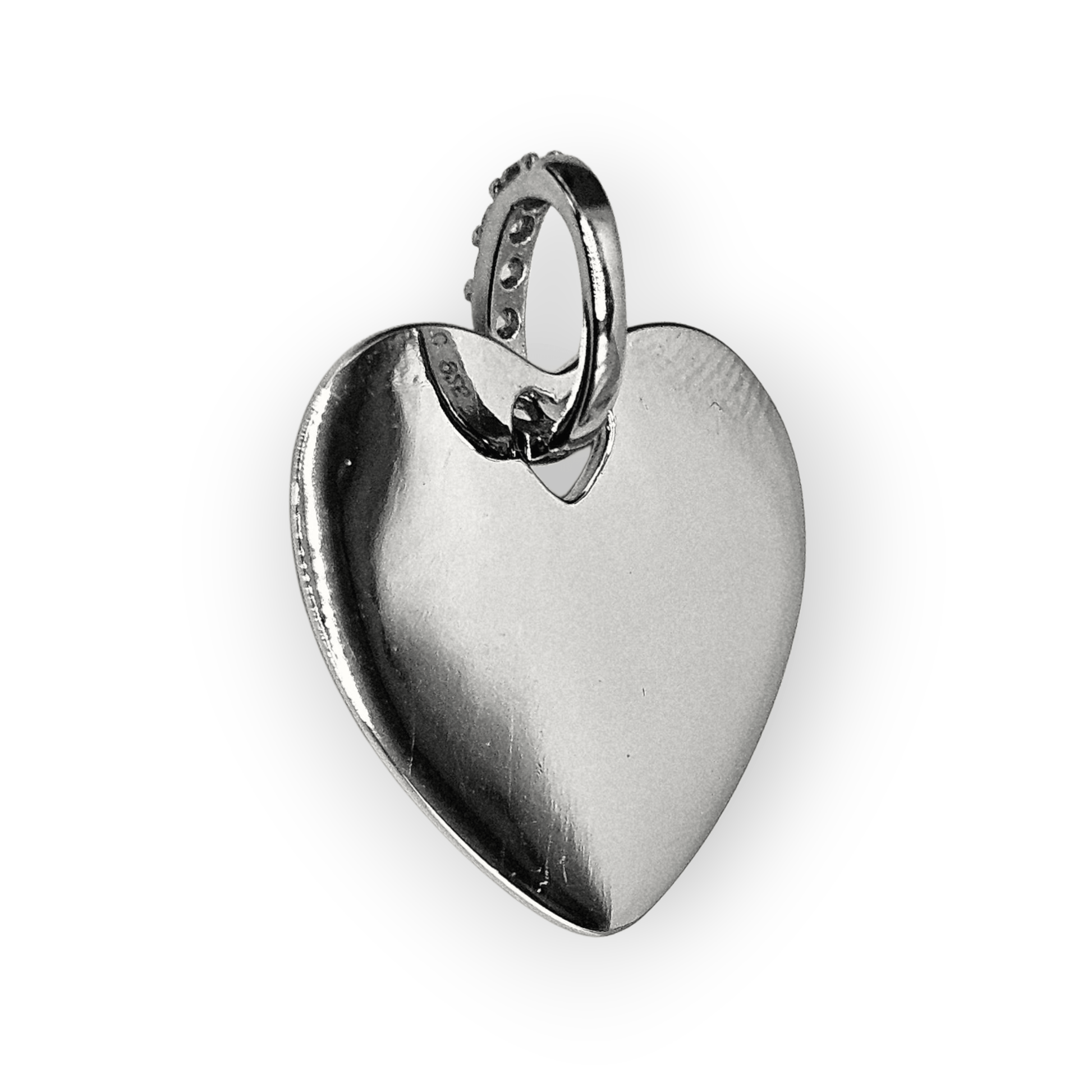 Customizable Heart Necklace Cubic Zirconia Stones Silver 925 For Women