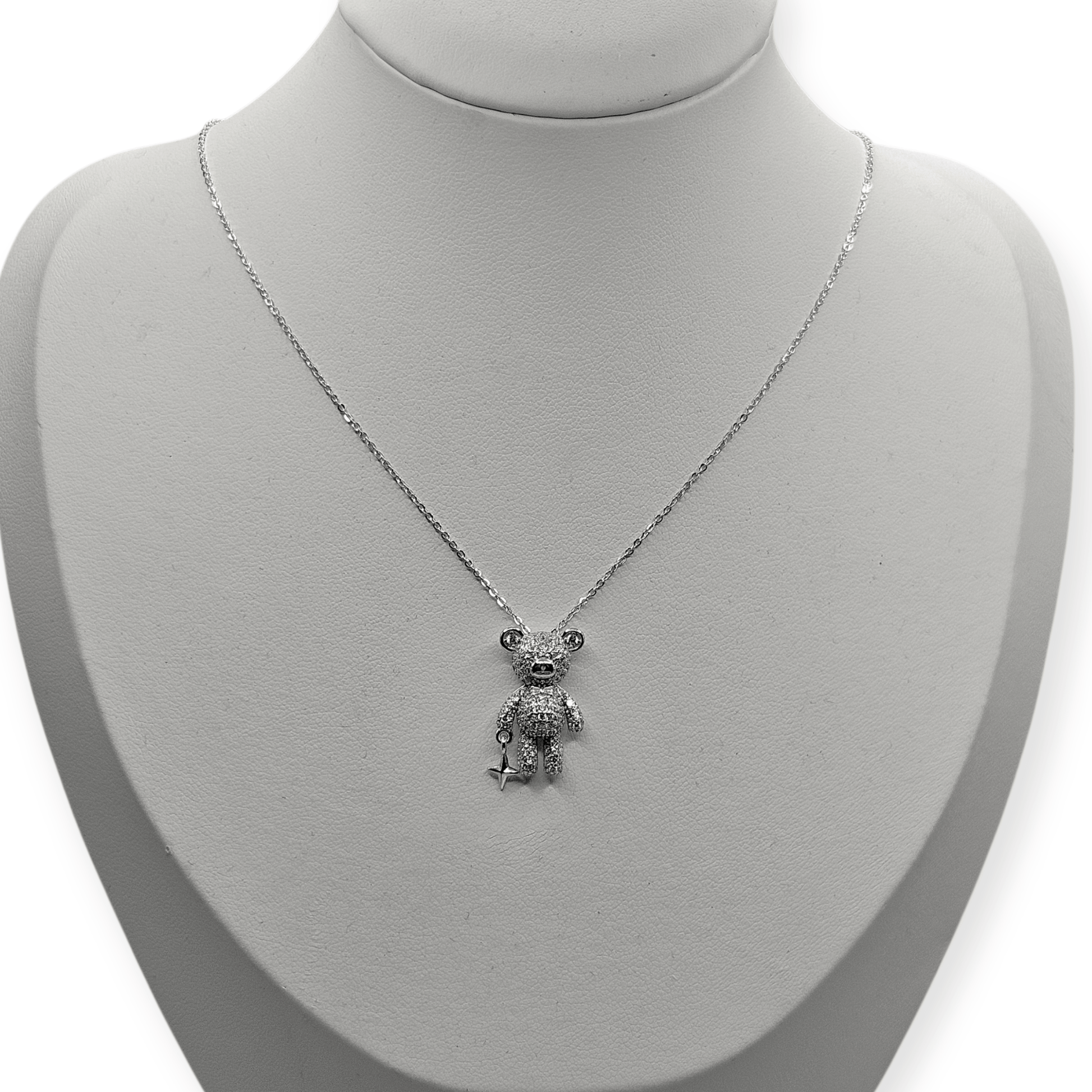Cute Bear and Star Silver 925 Necklace