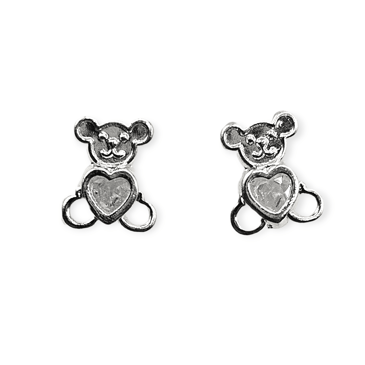 Cute Bear Stud Earrings for Girls 925 Silver