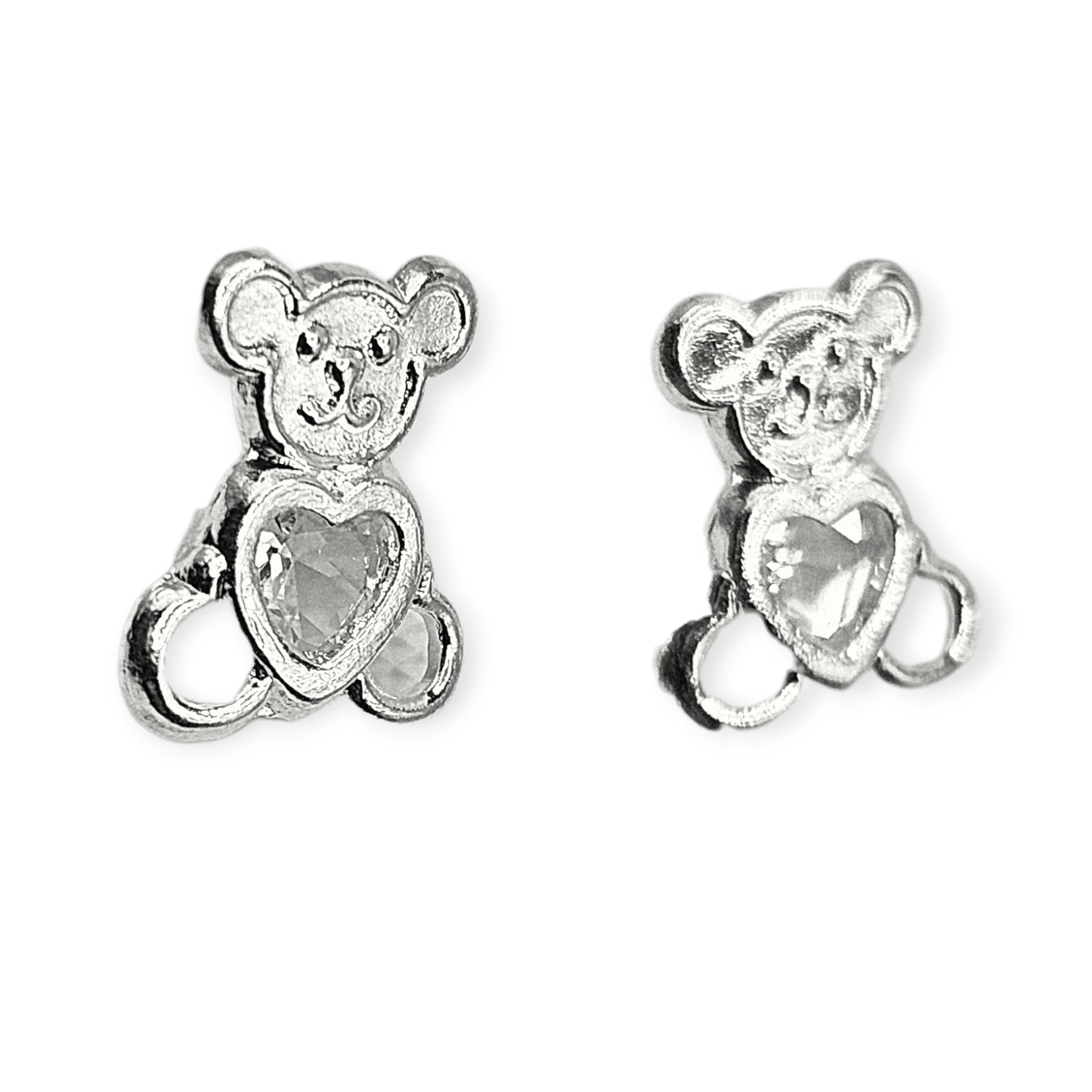 Cute Bear Stud Earrings for Girls 925 Silver