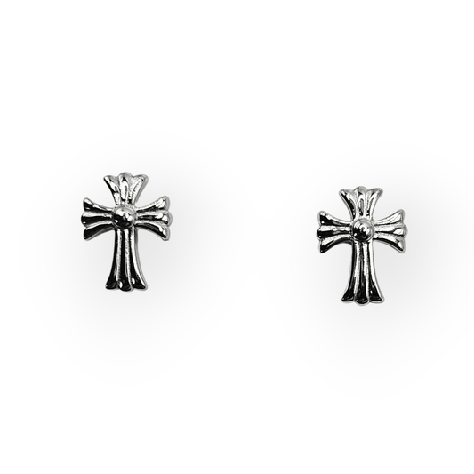 Dainty Cross Stud Earrings Silver 925