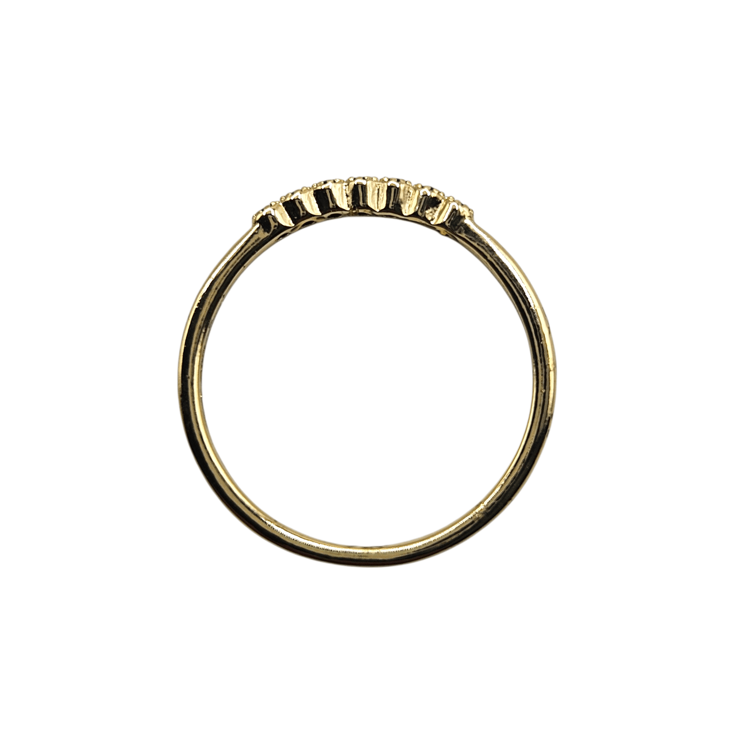 Dainty Ring Band with Black Cubic Zirconia Stones for Women
